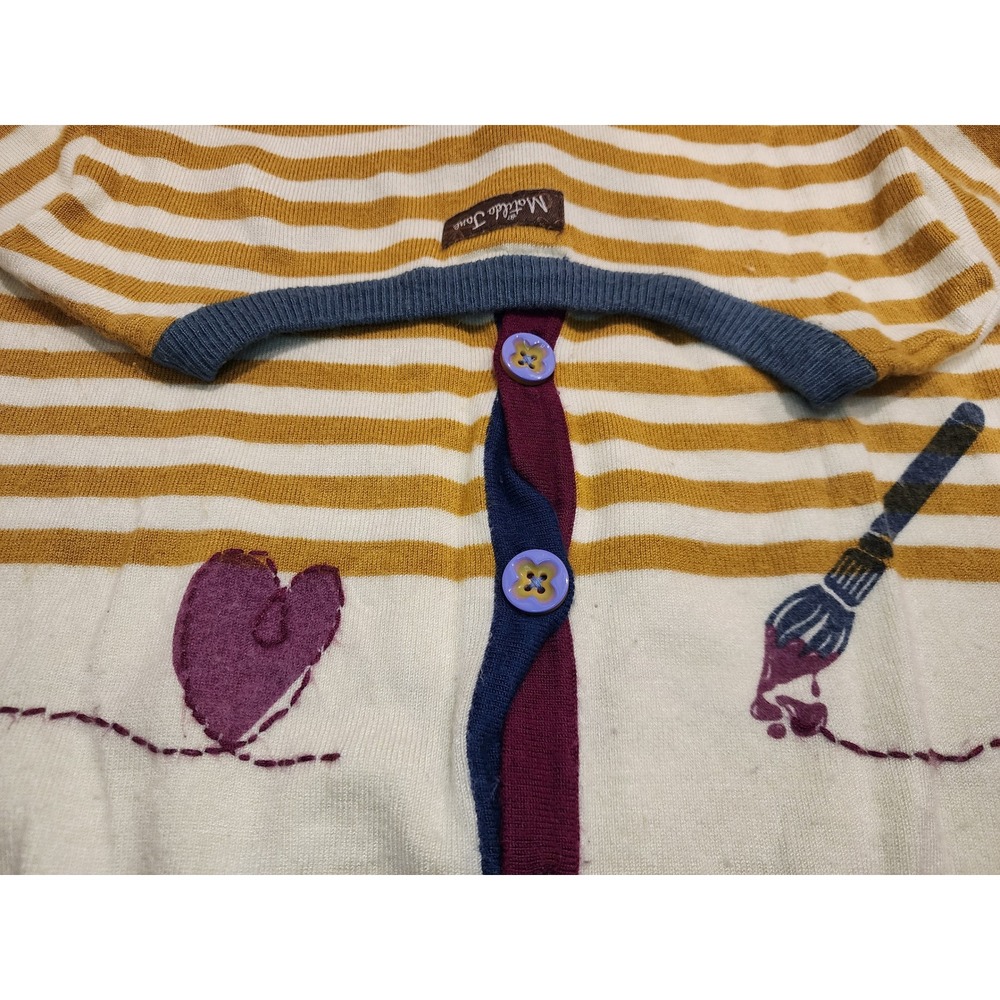 Matilda Jane Paint by Numbers Girls Striped Cardigan Paint Brush Heart Size 6 - Picture 6 of 7